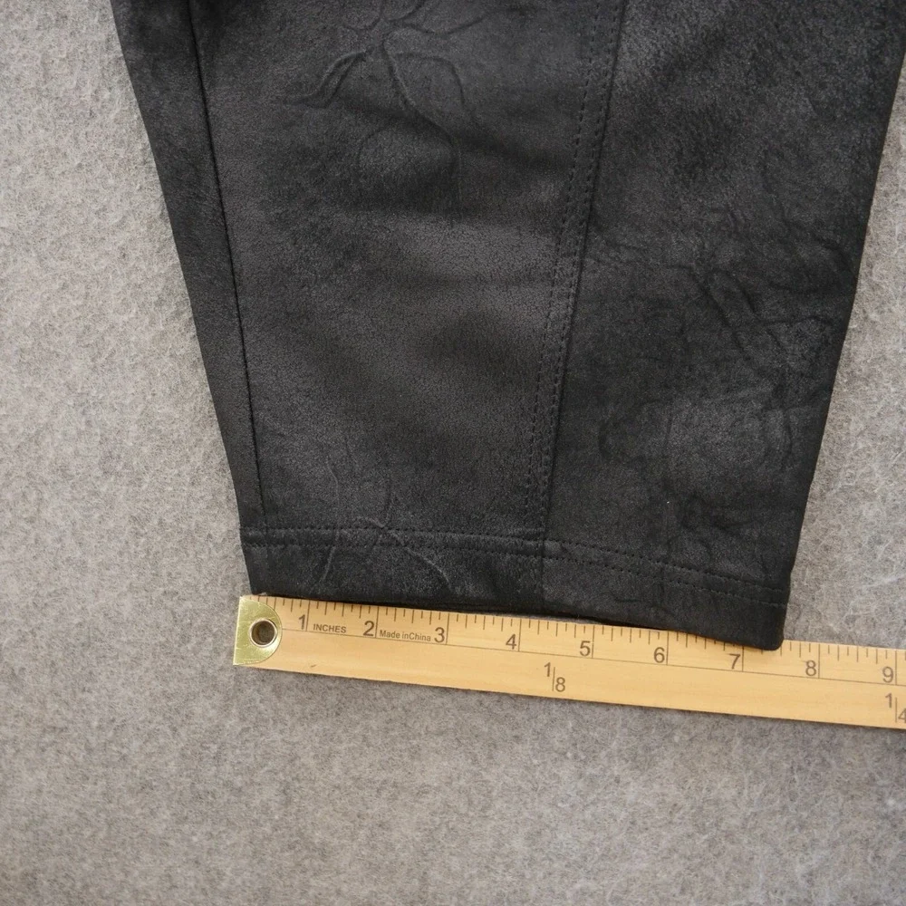 Free People Shorts Womens Small Black Bike Heatwave Faux Suede Stretch New